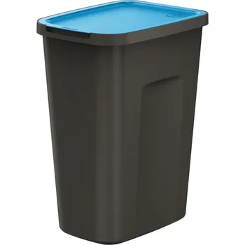 Odpadkový koš Odpadkový koš černý 35 L pro třídění odpadu modré víko, modulární
