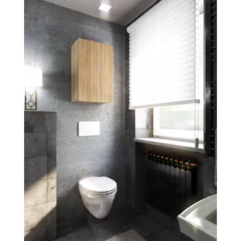 Koupelnový nábytek Závěsná koupelnová skříňka Stiv-Meble dub sonoma 40x25x60 cm, 2 dvířka, 2 police