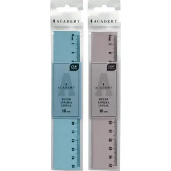 pravítka Barevné pravítko ACADEMY 15 cm Interdruk, vícebarevné, 1 kus