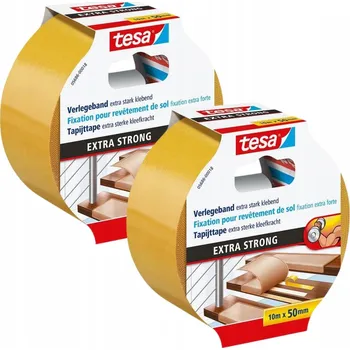 Lepicí páska Oboustranná lepicí páska na koberce tesa extra strong 10 m x 50 mm, vysoce odolná, 2 kusy