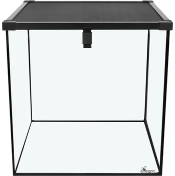 Terárium Terarium skleněné s černou síťkou 40 x 40 x 40 cm výška, vrchní otvítrání