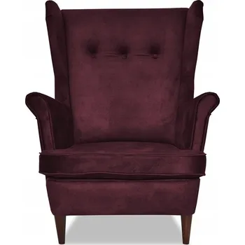 Křeslo Křeslo ušák ARI skandinávský styl Family Meble TMAVĚ fialová vřesová látka