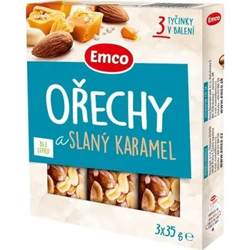 Tyčinky Emco - slaný karamel, 3x 35g
