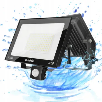 NAŚWIETLACZ LED HALOGEN REFLEKTOR LAMPA S ČIDLEM VENKOVNÍ BÍLÝ 100W