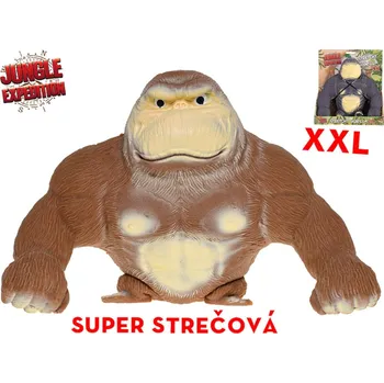 Figurka Jungle Expedition gorila super strečová 22 cm XXL 2 kg v krabičce - mix barev (hnědá, černá)