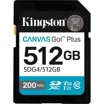 Paměťová karta Kingston Canvas Go Plus/SDXC/512GB/UHS-I U3 / Class 10