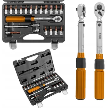 Klíč Dvousměrný momentový klíč v kufru 1/4 5-25 Nm, sada 21 ks NEO