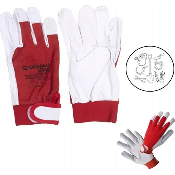 Pracovní rukavice Montážní RUKAVICE Stavební BOZP Velikost 11/XXL Bílo-Červené 12 Kusů