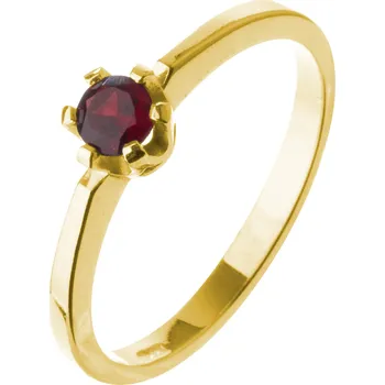Prsten Stříbrný prsten s českým granátem, zlacený Velikost: 49
