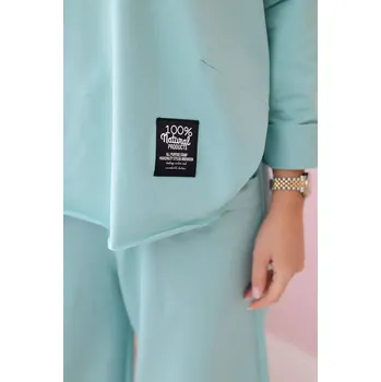 Bavlněná mikina kalhoty set tmavá máta UNI