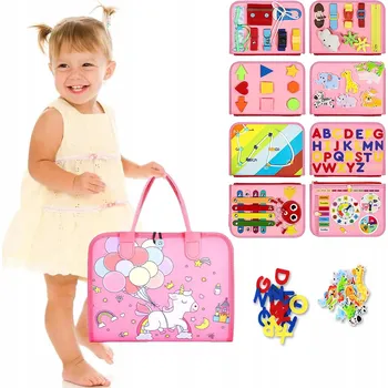 Hračka pro nejmenší SENZORICKÁ MONTESSORI KNÍŽKA PLSTĚNÁ EDUKAČNÍ 3D KNIHA