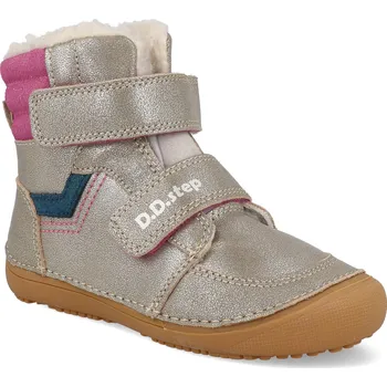 Dívčí obuv Barefoot dětské zimní boty D.D.step W063-52804D zlaté Velikost: 29
