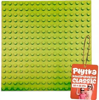 ostatní stavebnice Konstrukční deska pro kostky, podložka Evi Toys 16x16 pinů, světle zelená