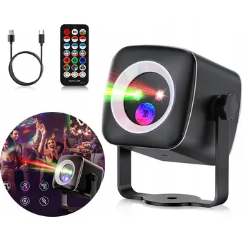 Světelný efekt RGB KOLOROFON PROJEKTOR DISCO KOULE REFLEKTOR S DÁLKOVÝM OVLÁDÁNÍM 360°