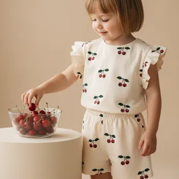 KONGES SLOJD Set trika a kraťasů LIN - MA GRANDE CERISE Velikost: 4y