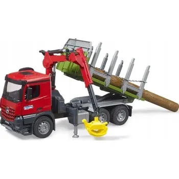 autíčko Nákladní auto Bruder s jeřábem červené barvy, měřítko 1:16, série Profi (3000)