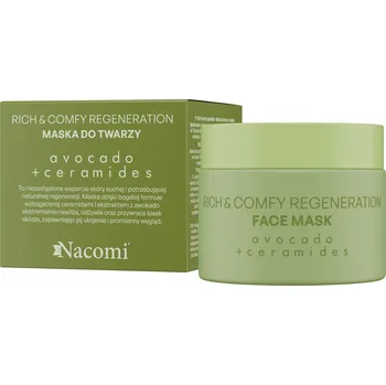 Pleťová maska NACOMI Rich & Comfy Regenerační maska na obličej Avokádo, Ceramidy 40 ml