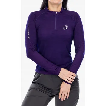 COMPRESSPORT Dámské běžecké tričko TRAIL HZ LS T-SHIRT purple S