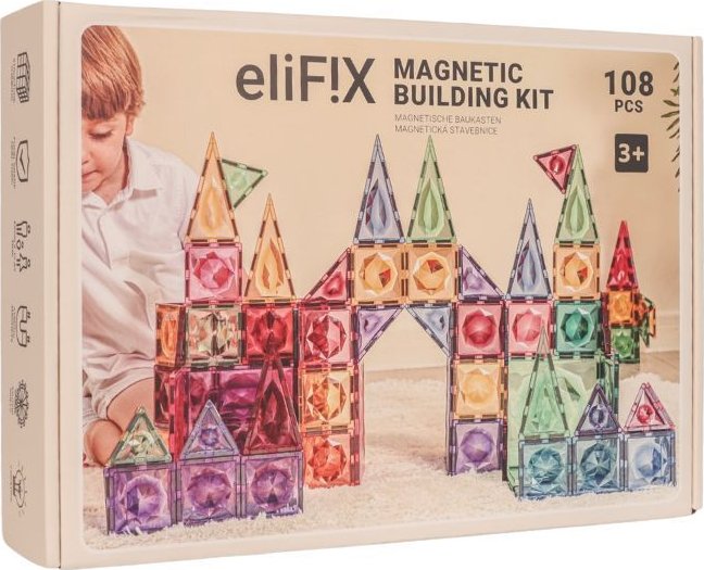 Magnetická stavebnice EliFix pastel - 108 ks