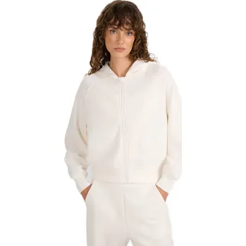 Pánská móda Dámská mikina se zipem 4F-SWEATSHIRT F1835-WAW25TSWSF1835-11S-OFF WHITE Bílá L