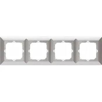 Elektrická zásuvka Čtyřlůžkový Rámeček Abex , stříbrný