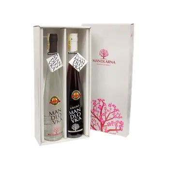 Likér Set Mandlovka 0,5 38% a Kávová Mandlovka 0,5l 25% Hustopečská mandlárna lihovina + Dárkové balení