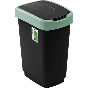 Odpadkový koš Odpadkový koš pro třídění Klip Černý 25 l se zelenou klapkou