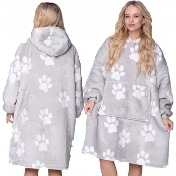 Dámský župan DEKA oversize mikina Župan Silná MIKINOVÁ DEKA 2v1 XXL TLAPY Plyšák Mikino Deka