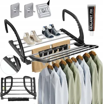 Sušák na prádlo Sušák na prádlo na balkon nerezová ocel nastavitelný 64-110 cm