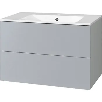 Kotel Mereo Aira koupelnová skříňka s keramickým umyvadlem, spodní, šedá, 2 zásuvky CN731