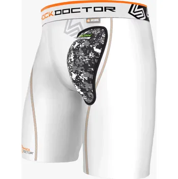 Pánské kraťasy Shock Doctor 235 Compression Short w/AirCore Hard Cup Barva: Bílá, Velikost: XXL