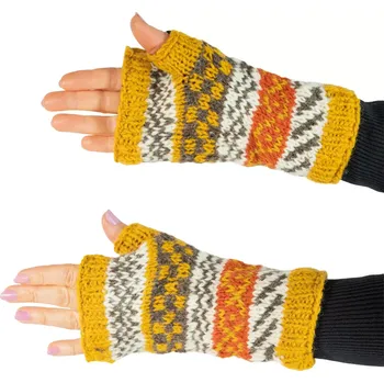 Rukavice Vlněné bezprstové rukavice Rajutan Mustard