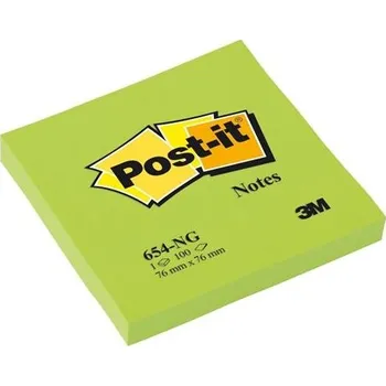 Samolepící bloček Bloček Post-it, 76 x 76 mm, neonově zelený, 6 ks