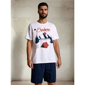 Dámské noční prádlo Sinsay - Bavlněné pyžamo s potiskem a kapsami - vícebarevná - 649EL-MLC - 649EL-MLC-L