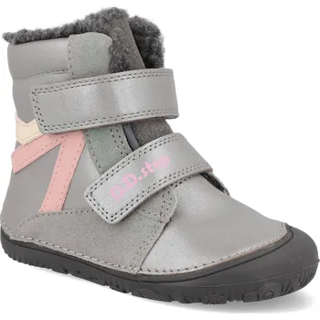 Dívčí zimní obuv Barefoot dětské zimní boty D.D.step - W073-52306D stříbrné Velikost: 25