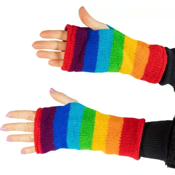 Rukavice Vlněné bezprstové rukavice Lopika Rainbow bez palců