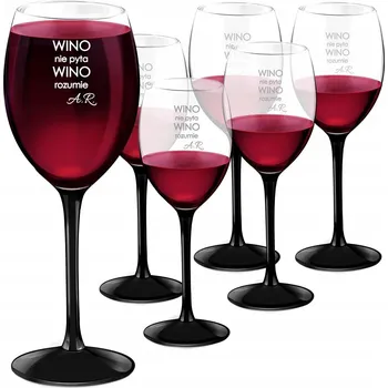 Sklenice Skleničky na červené víno Murrano Onyx, bezbarvé, 330 ml, 6 ks