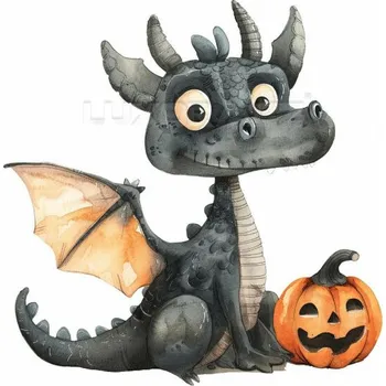 Nažehlovačka Drak Halloween černý - 12 x 10 cm