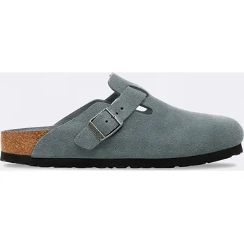 Pánské pantofle Birkenstock Boston Suede Leather Basalt Gray Tonal FB 40