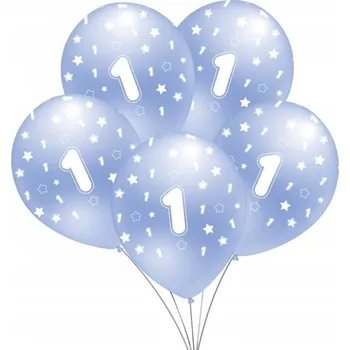 Balónek Balónky s číslem 1 modré 5ks 30cm sada