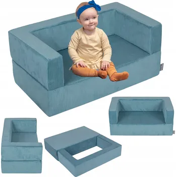 Pohovka Pohovka pěnová PRO DĚTI modrá KiddyMoon SBM-900