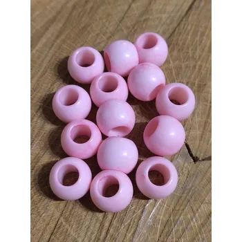 Korálek Plastové korálky s velkým průvlekem10 ks 11x14 mm barva pudrová
