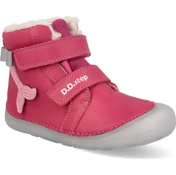 Dívčí zimní obuv Barefoot dětské zimní boty D.D.step W073-52684B růžové Velikost: 30