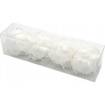 Vánoční dekorace Vánoční Baňky třpytivé bílé květy, vánoční přívěsky, 6 cm, 4 ks