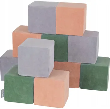 ostatní stavebnice Velké Měkké Stavebnice z veluru s pěnou PRO DĚTI Barevné 12 kusů