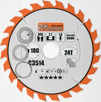 Pilový kotouč PILOVÝ KOTOUČ S WIDIOVÝMI ZUBY NA DŘEVO 180x30/25,4/20/16 24Z WIDIA C3514