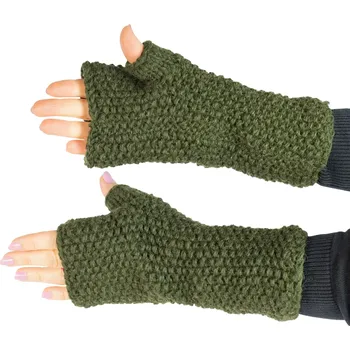 Rukavice Vlněné bezprstové rukavice Ginevra Khaki