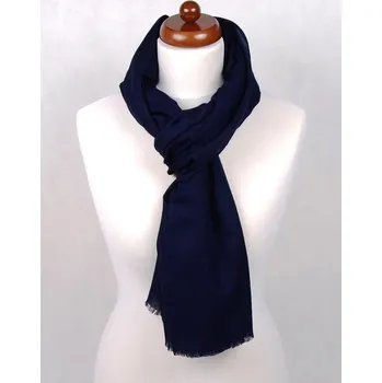 Šála Kašmírská vlněná pašmína Self černomodrá