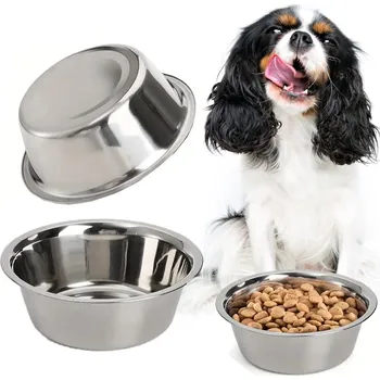Miska pro psa VELKÁ MISKA PRO PSA KOČKU KOVOVÁ NEREZOVÁ MISKA NA VODU KRMIVO 16cm
