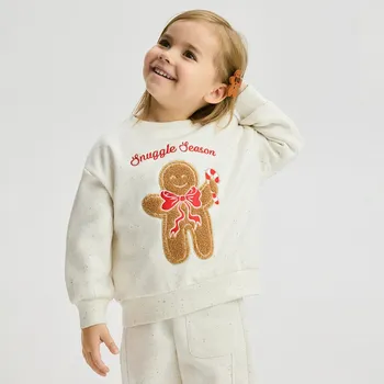 Dívčí mikina Reserved - Mikina s kapucí a vánoční aplikací - krémová - 598GT-01M - 598GT-01M-92